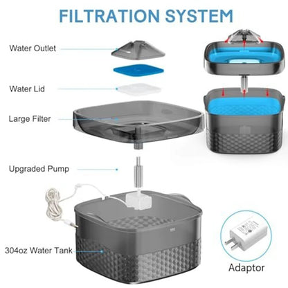 9L Large Dog Water Fountain